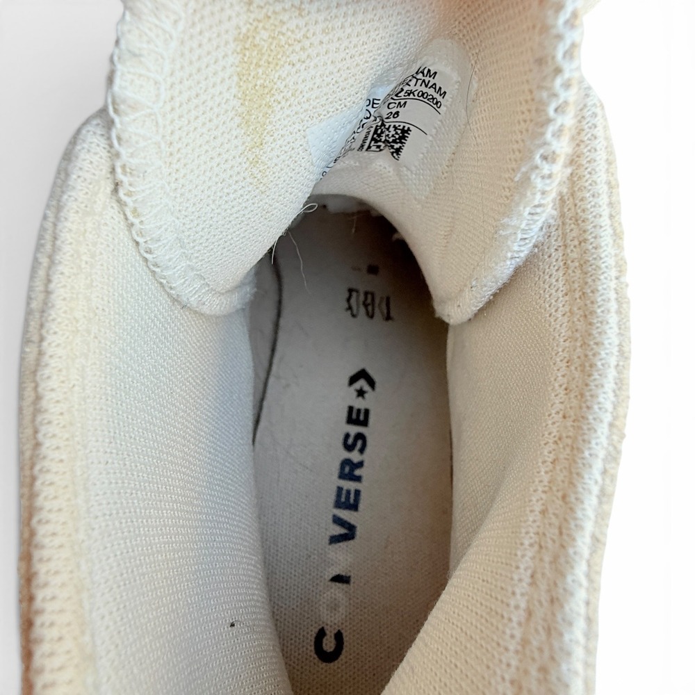 Converse Chuck Taylor All Star Lift Hi Platform Suede Floral Rose Sneakers Beige - Picture 14 of 16